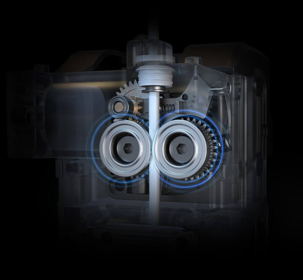 Creality K1C: extrusor dual gear